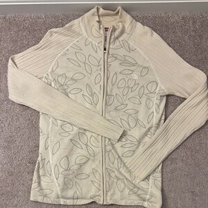 The North Face Zip-Up Jacket cardigan with Leaf Pattern size large L